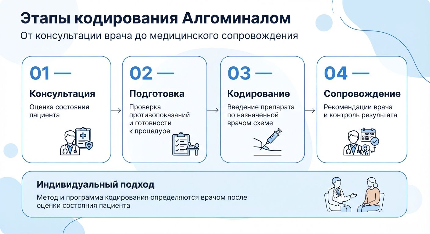 Кодирование препаратом «Алгоминал» в Мариинске инфографика